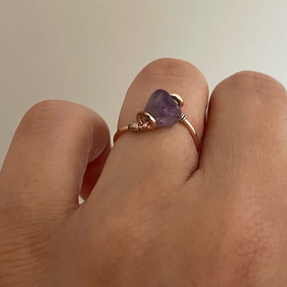 Rose Gold Amethyst Solitaire Ring